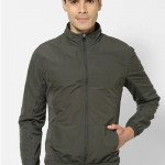 Men Khaki Straight-Cut Fitness Jacket