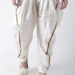 Plain Dupion Silk Dhoti Pant in Off White