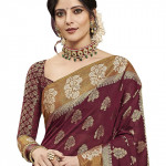 Women's Chanderi Cotton Silk Saree with Blouse Piece