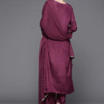 Women Burgundy Ethnic Motifs Printed Kurta with Trousers & With Dupatta