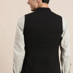 Black Khadi Men's Nehru Jacket Set