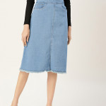 Blue Denim A-Line Skirt