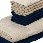 Set Of 10 Solid Cotton 380 GSM Towel Set