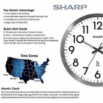 SHARP Atomic Analog Wall Clock - 12" Silver Brushed Finish - Sets Automatically- Battery Operated - Easy to Read - Easy