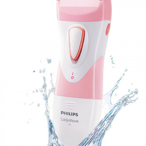 Philips Beauty SatinShave Essential Women's Wet & Dry Electric Shaver for Legs, Cordless, Pink and White, HP6306/50