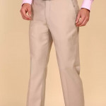 Relaxed Men Beige Pure Cotton Trousers