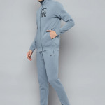 Men Blue Vector Printed Detail Training Tracksuit