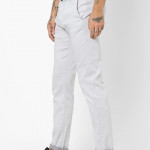 Slim Fit Flat-Front Trousers with Pockets