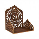 Brown Wood Om Wall Handing Mandir