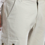 Men Cream  Slim Fit Cargos